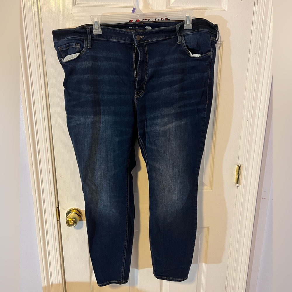Old Navy mid rise rockstar skinny jeans dark wash, size 26